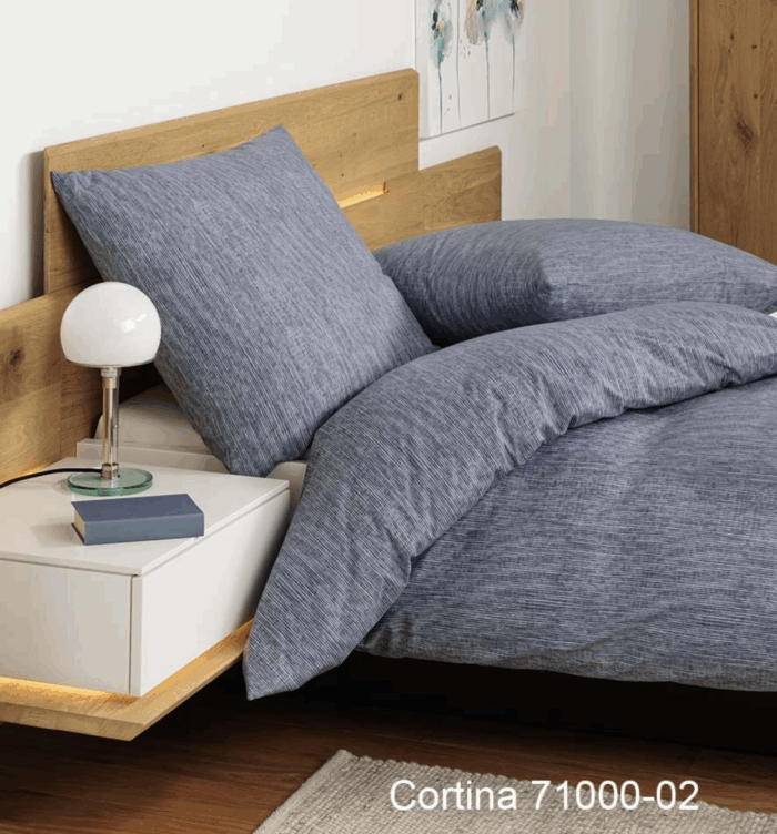 2 x Janine Soft-Cotton Bettwäsche CORTINA 71000/02 blau