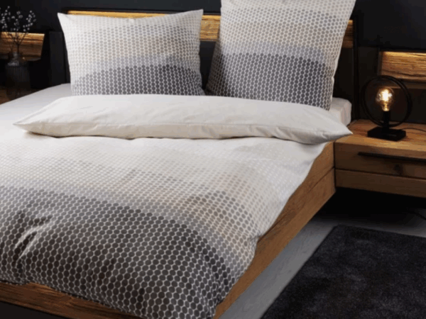 2 x Janine Feinbiber Bettwäsche DAVOS 65171 grau beige 135x200cm 4 tlg