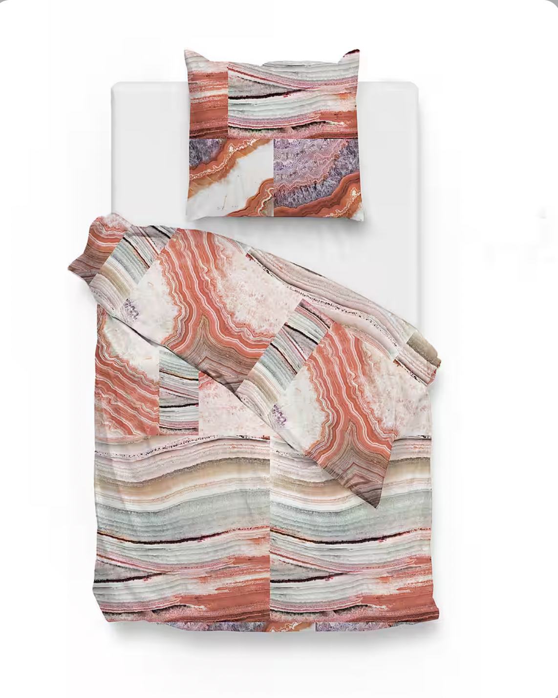 2 x ZoHome Sam Multi – 4-teilige Baumwoll-Bettwäsche (135x200) im modernen abstrakten Design