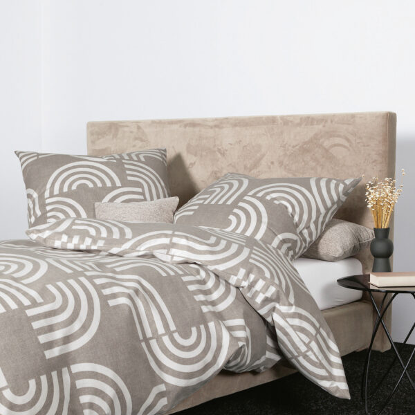 2 x Janine Feinbiber Bettwäsche Set DAVOS 65157 – Naturell 135x200