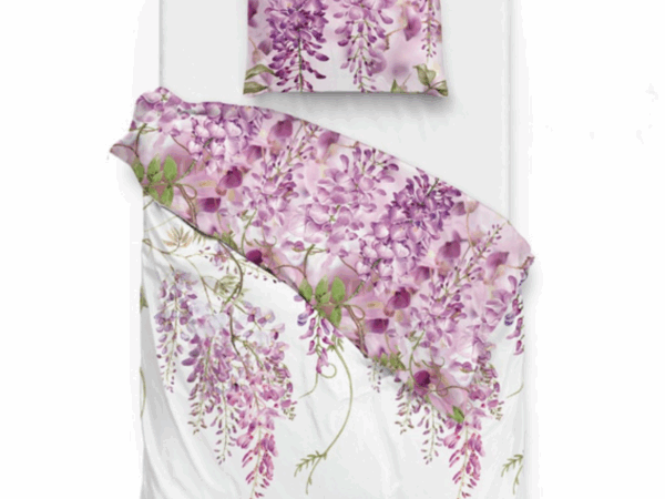 2 x Zo Home Veerle Pink – 4-teilige Baumwoll-Bettwäsche (135x200) mit Blumen- & Blättermotiv
