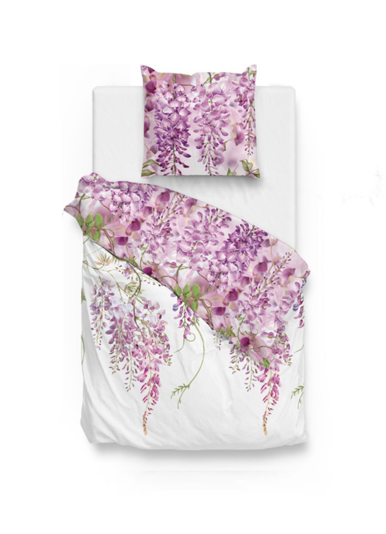 2 x Zo Home Veerle Pink – 4-teilige Baumwoll-Bettwäsche (135x200) mit Blumen- & Blättermotiv