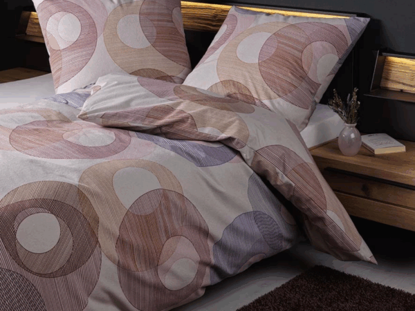 2 x Janine Feinbiber Bettwäsche DAVOS 65175 beere 155x220cm 4tlg