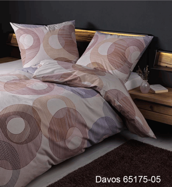 2 x Janine Feinbiber Bettwäsche DAVOS 65175 beere 155x220cm 4tlg