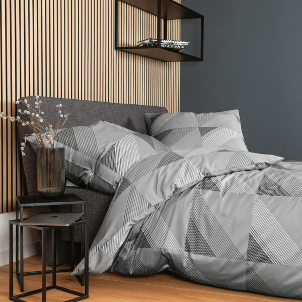 2 x Janine Mako-Satin Bettwäsche J.D. 87065 in Grau 155x220