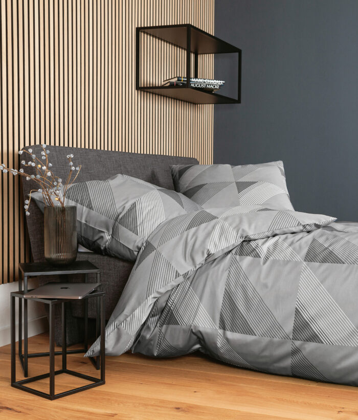 2 x Janine Mako-Satin Bettwäsche J.D. 87065 in Grau 155x220