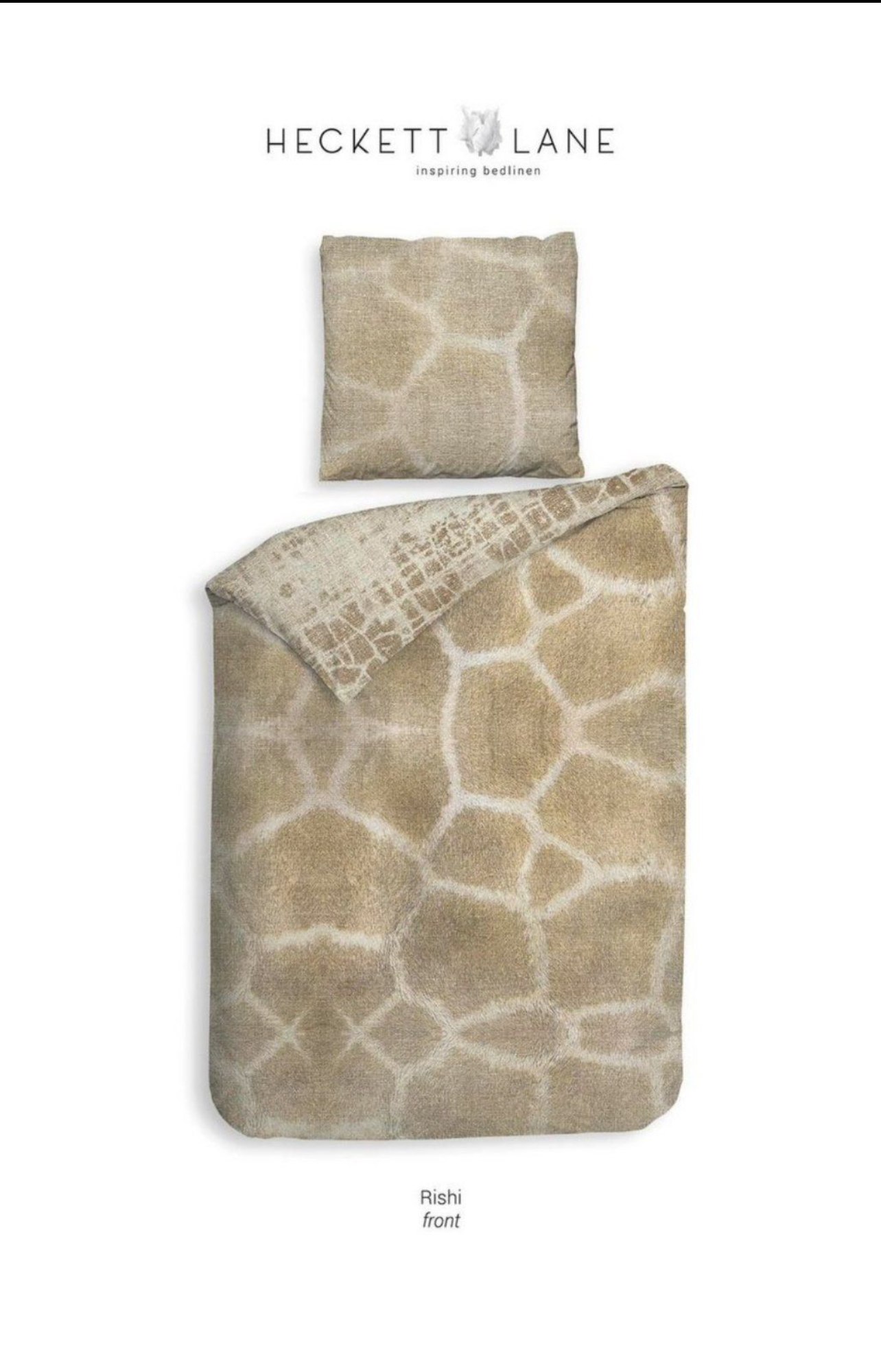 2 x Heckett & Lane Wende-Bettwäsche „Rishi Skin“ 135x200 cm  natürliche Eleganz in feiner Eco-Baumwolle