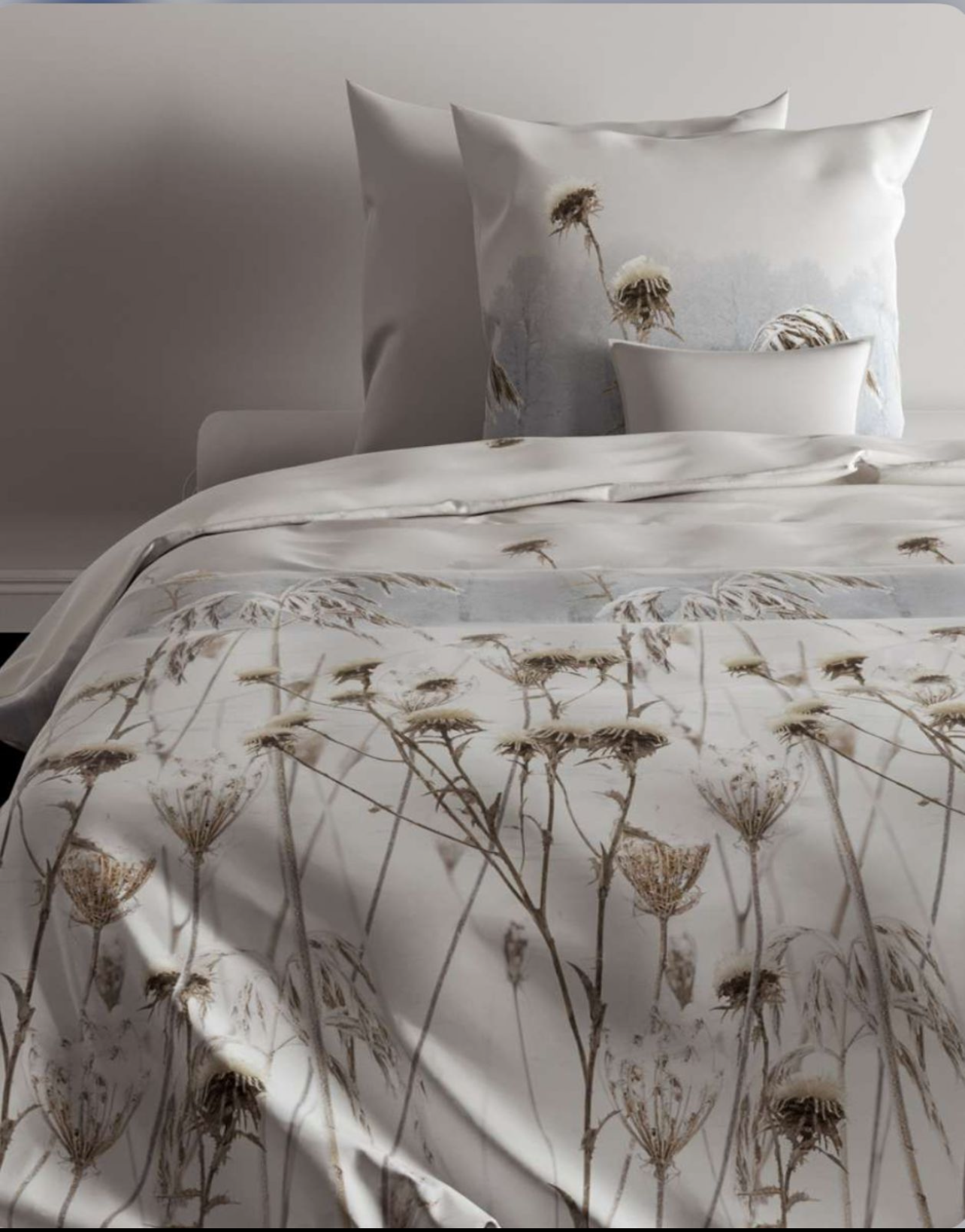 2 x Zo Home Flanell-Bettwäsche „Nashwa Blue/Schilf-Grau“ 155x220 stilvoll, warm und wunderbar gemütlich 4tlg – Bild 3