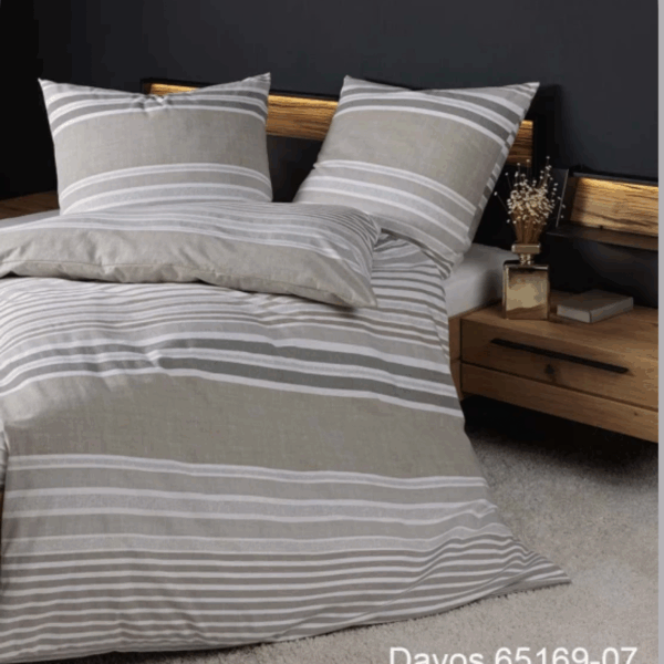 2 x Janine Feinbiber Bettwäsche DAVOS 65169 in Sand 155x220 cm 4tlg