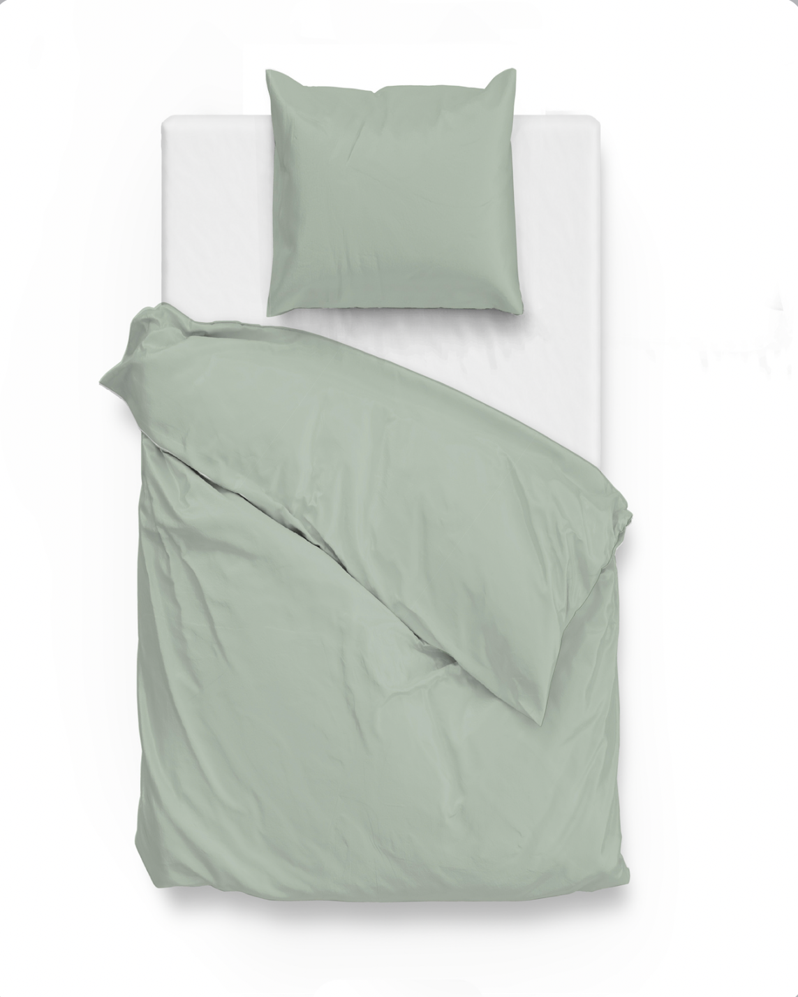 2 x ZoHome Satinado Foam Green – 4-teilige Mako-Satin Bettwäsche (135×200) aus Baumwolle in elegantem Foam Green