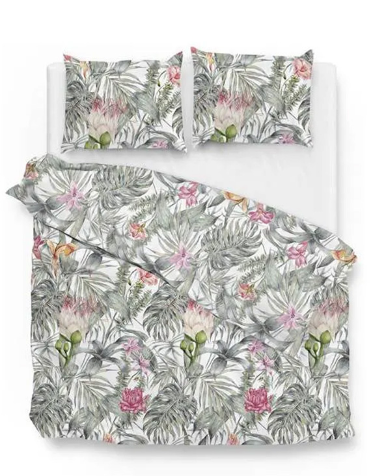 2 x Zo Home Arthur Green – 4-teilige Baumwoll-Bettwäsche (135x200) mit Blumen- & Blättermotiv – Bild 3