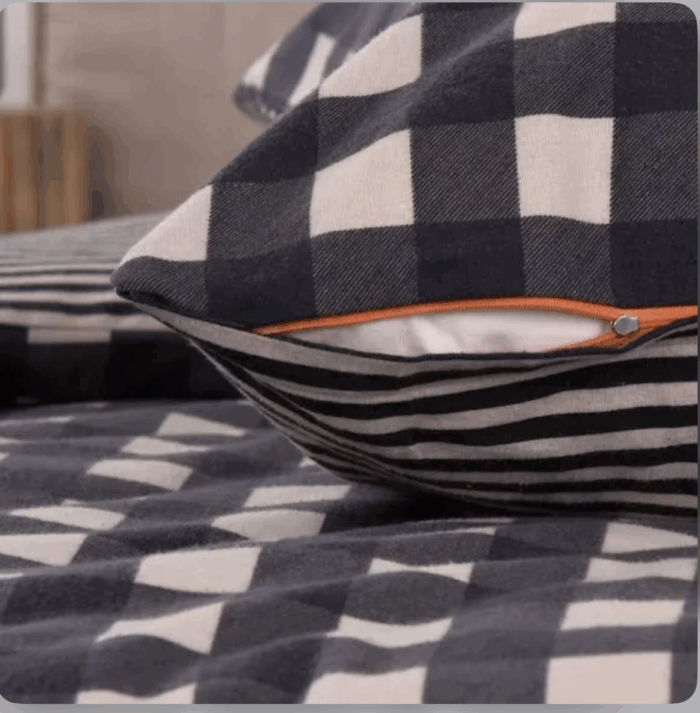 2 x Tom Tailor Flanell Bettwäsche „Karo“ 155x220 cm zeitlos schön, kuschelig warm und stilvoll elegant 4tlg – Bild 3
