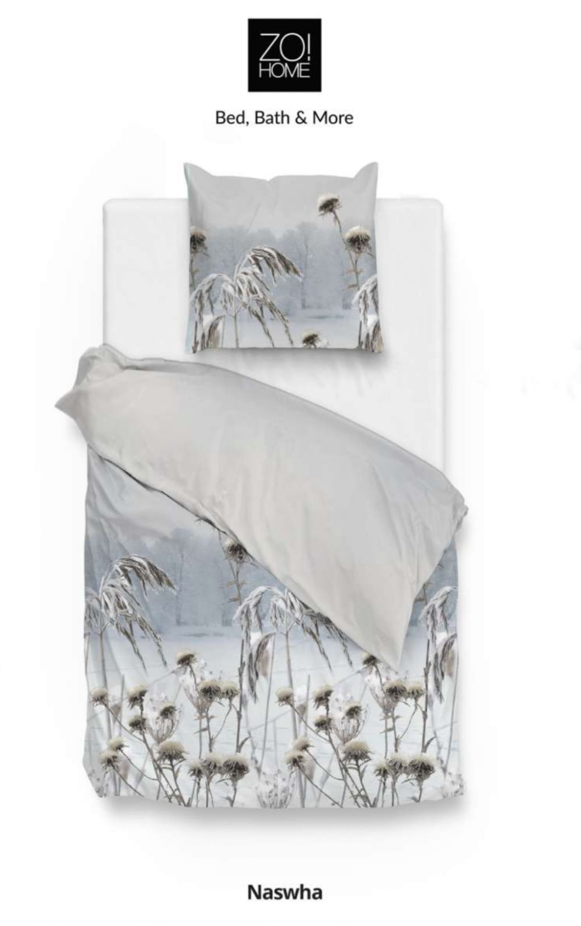 2 x Zo Home Flanell-Bettwäsche „Nashwa Blue/Schilf-Grau“ 155x220 stilvoll, warm und wunderbar gemütlich 4tlg