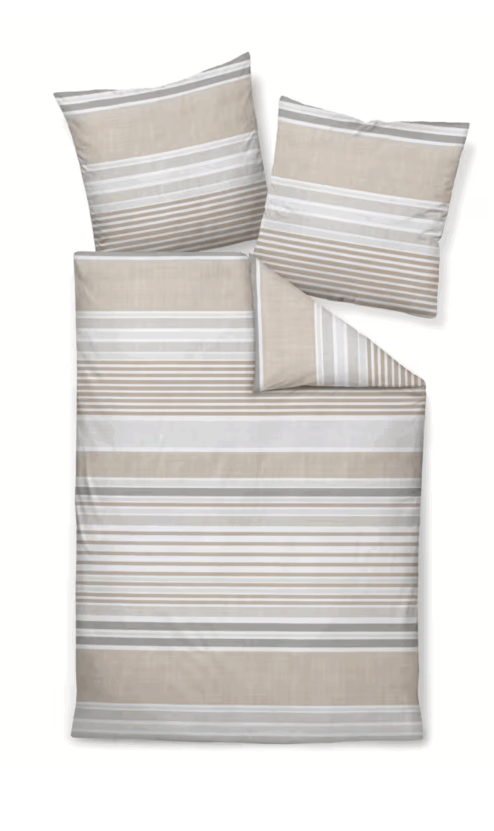 2 x Janine Feinbiber Bettwäsche DAVOS 65169 in Sand 155x220 cm 4tlg – Bild 2