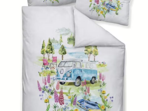 2 x Janine Mako-Satin Bettwäsche modern art S 42163 multicolor Größe 155x220 cm