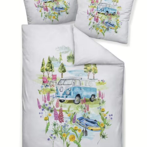 2 x Janine Mako-Satin Bettwäsche modern art S 42163 multicolor Größe 155x220 cm