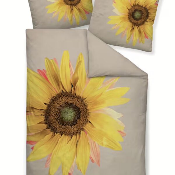 2 x Janine Mako-Satin Bettwäsche modern art S 42162 gelb sand (135x200 cm)