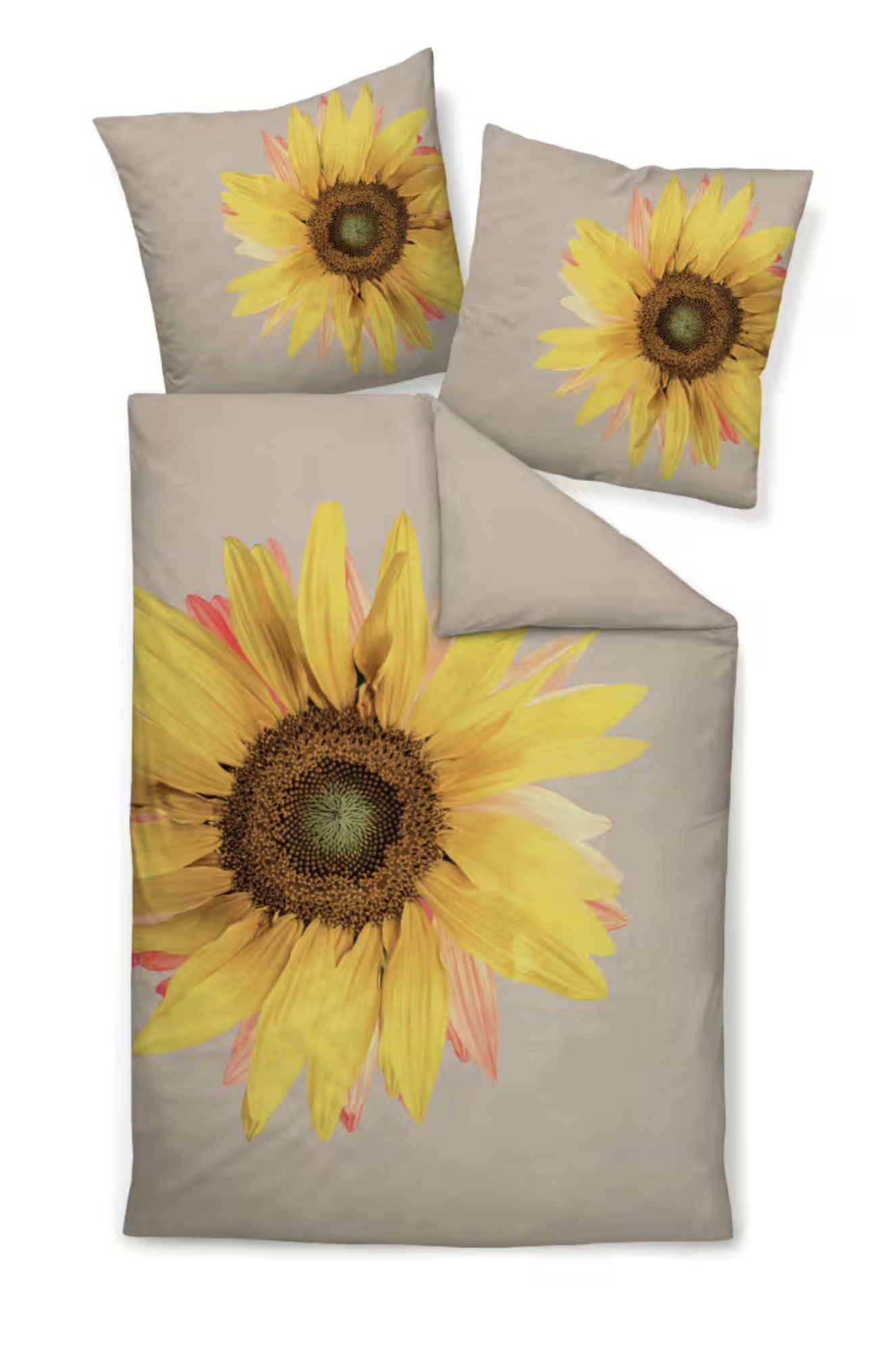 2 x Janine Mako-Satin Bettwäsche modern art S 42162 gelb sand (135x200 cm)