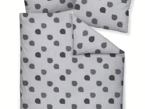 2 x Janine Mako-Soft-Seersucker Bettwäsche TANGO 20166 silber (155x220 cm)