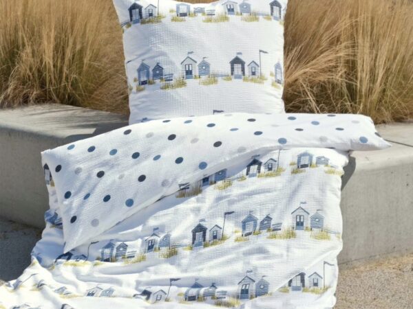 2 x Janine Mako-Soft-Seersucker-Bettwäsche TANGO 20050 maritim (135x200 cm)