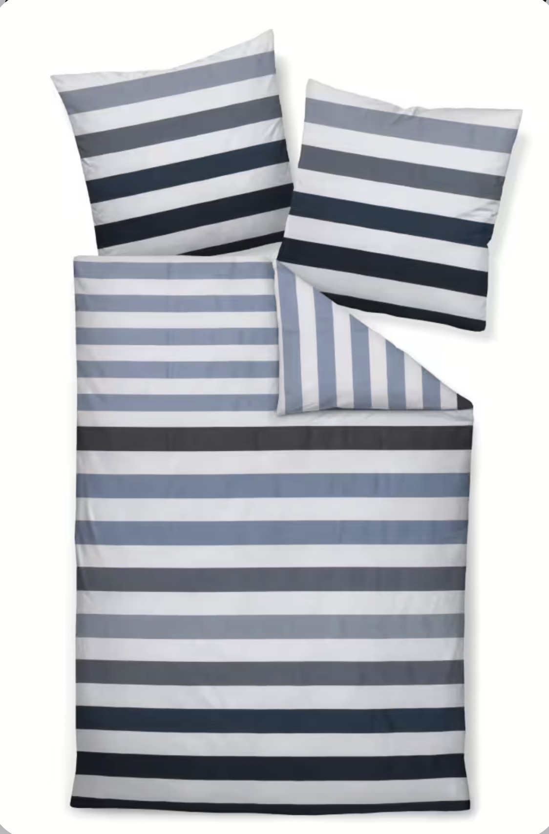 2 x Janine Mako-Satin Bettwäsche J. D. 87115 silber anthrazit (155x220 cm) – Bild 3