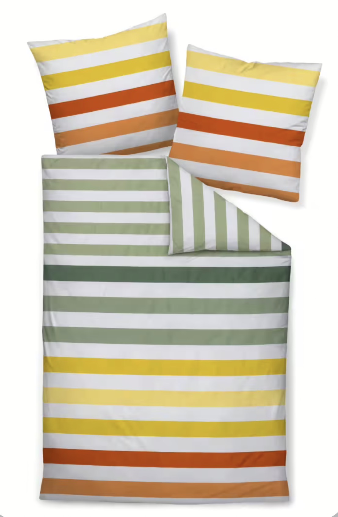 2 x Janine Mako-Satin Bettwäsche J. D. 87115 gelb grün (155x220 cm) – Bild 3