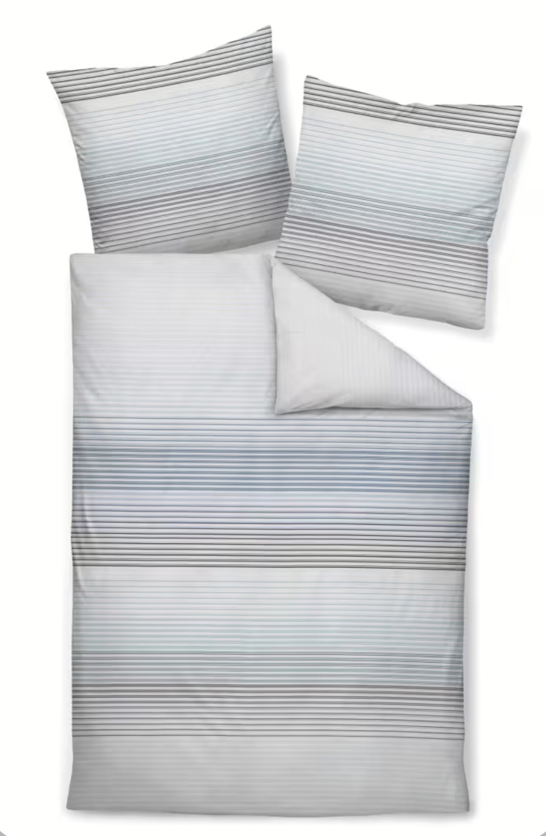 2 x Janine Mako-Satin Bettwäsche J. D. 87113 silber blau (155x220 cm) – Bild 3