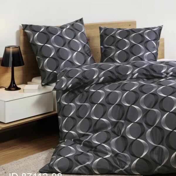 2 x Janine Mako-Satin Bettwäsche J. D. 87112 anthrazit (135x200 cm)