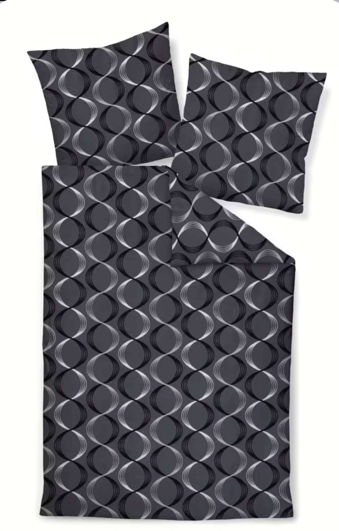 2 x Janine Mako-Satin Bettwäsche J. D. 87112 anthrazit (135x200 cm) – Bild 3