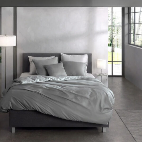 2 x Bettwäsche ZoHome Satinado Iron Grey Baumwolle Marko-Satin 155x220 4tlg