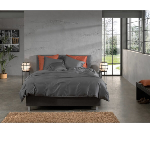 2 x Bettwäsche ZoHome Satinado Classic Anthracite / Baumwolle Marko-Satin 155x220 4tlg