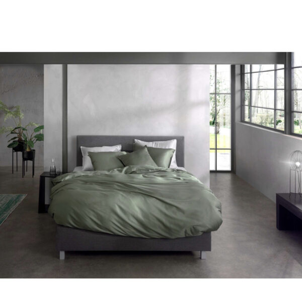 2 x Bettwäsche ZoHome Satinado Army Green/ Baumwolle Marko-Satin 155x220 4tlg