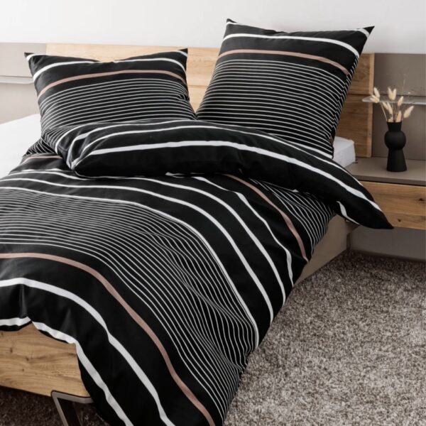 Edles 4-teiliges Mako-Satin Bettwäsche-Set Janine in der Größe 135x200 cm 2 Bettdecken + 2 Kopfkissen 80x80 cm