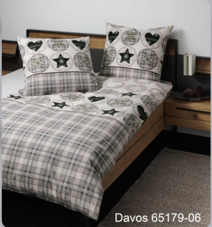 2 x Janine Feinbiber Bettwäsche DAVOS 65179 – Grün & Mauve (155 x 220 cm) 4 tlg – Bild 2