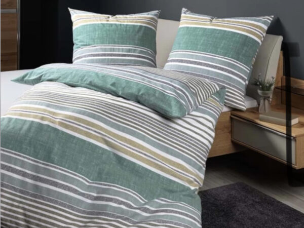 Janine Feinbiber Bettwäsche DAVOS 65169 in Grün155x220cm 4 tlg