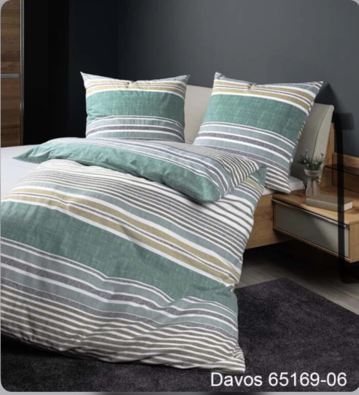 Janine Feinbiber Bettwäsche DAVOS 65169 in Grün155x220cm 4 tlg