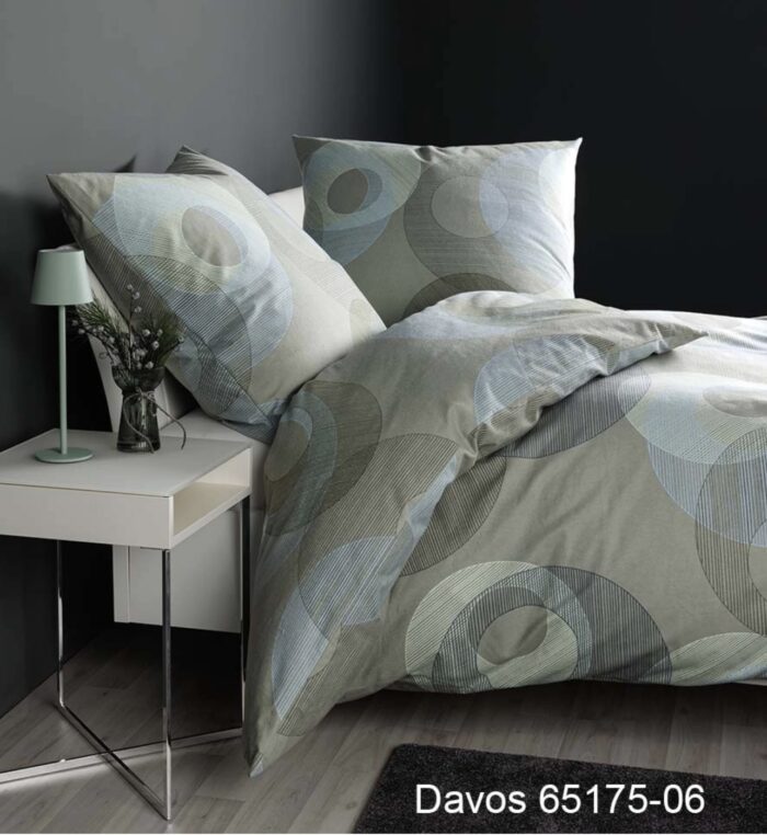 2 x Janine Feinbiber Bettwäsche DAVOS 65175 salbeigrün 135x200cm 4tlg