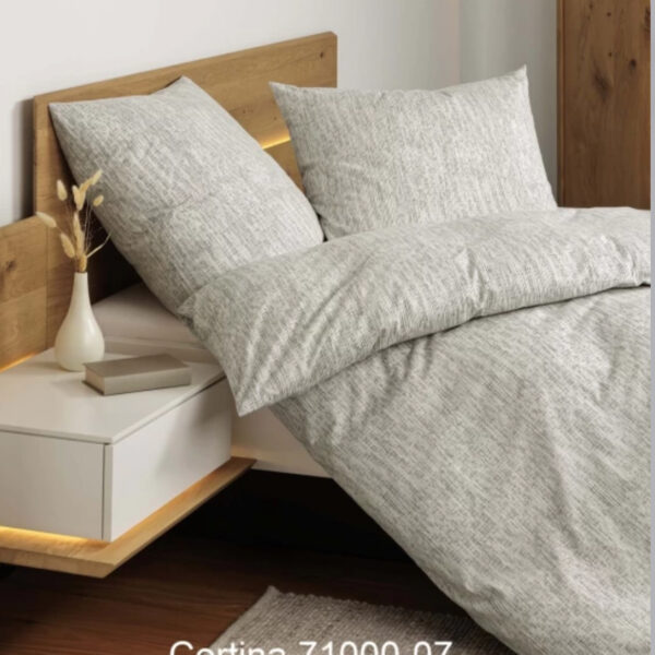 2 x Janine Soft-Cotton Bettwäsche CORTINA 71000/07 natur grau 4 tlg