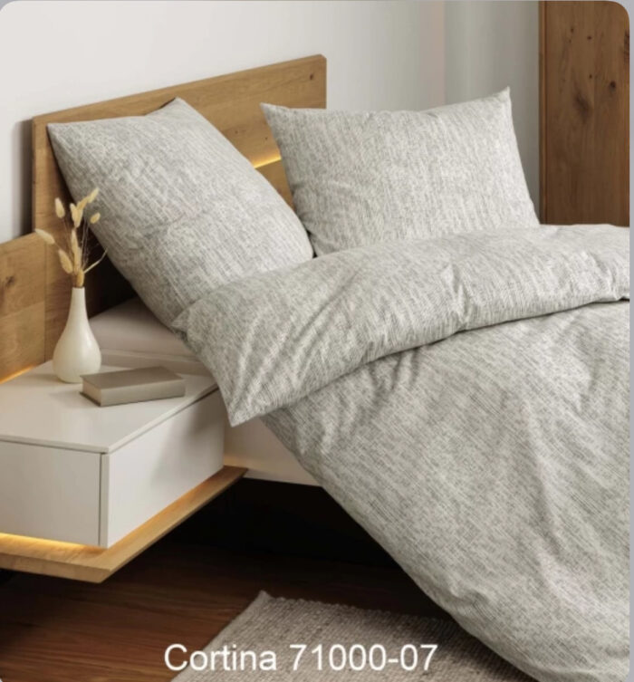 2 x Janine Soft-Cotton Bettwäsche CORTINA 71000/07 natur grau 4 tlg