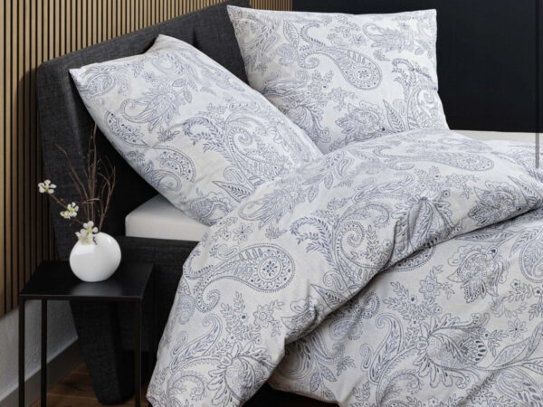 2 x Janine Soft-Cotton Bettwäsche CORTINA 71001/02 blau 135x200 4tlg