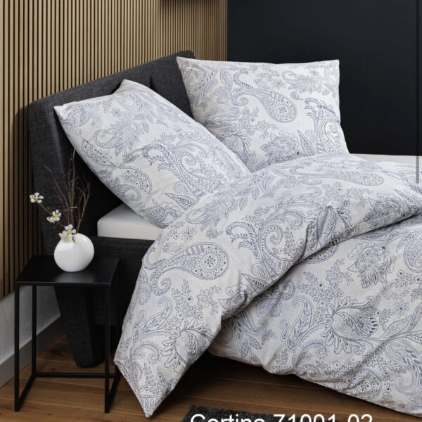 2 x Janine Soft-Cotton Bettwäsche CORTINA 71001/02 blau 135x200 4tlg