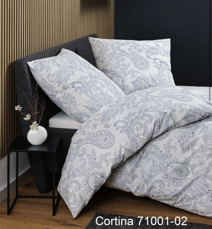 2 x Janine Soft-Cotton Bettwäsche CORTINA 71001/02 blau 135x200 4tlg