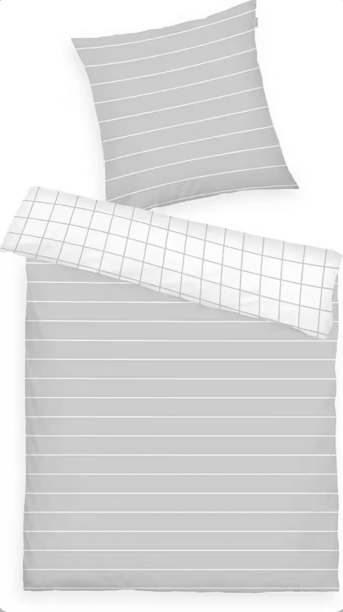 2 x Tom Tailor Renforcé Bettwäsche „Karo / Streifen“155x220 cm stylisch, hochwertig, markant 4tlg – Bild 2