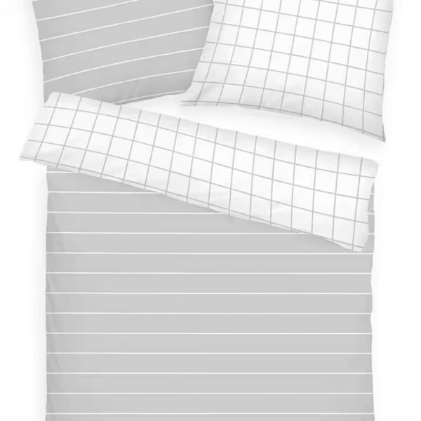 2 x Tom Tailor Renforcé Bettwäsche „Karo / Streifen“155x220 cm stylisch, hochwertig, markant 4tlg