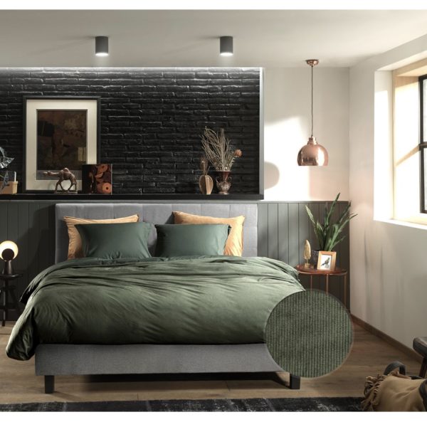 2 x Bettwäsche Zo Home Velluto a Coste Racing Green 4tlg 155x220