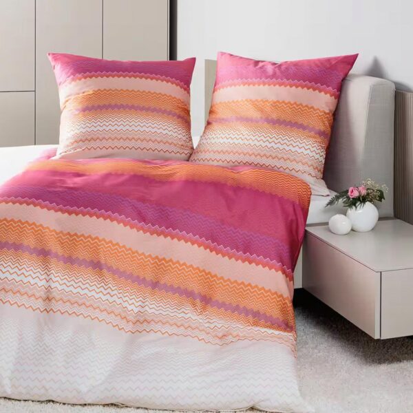 Janine Mako-Satin Bettwäsche moments 98120 – Stilvolles Design trifft luxuriösen Schlafkomfort (2 Bettdecken + 2 Kopfkissen )