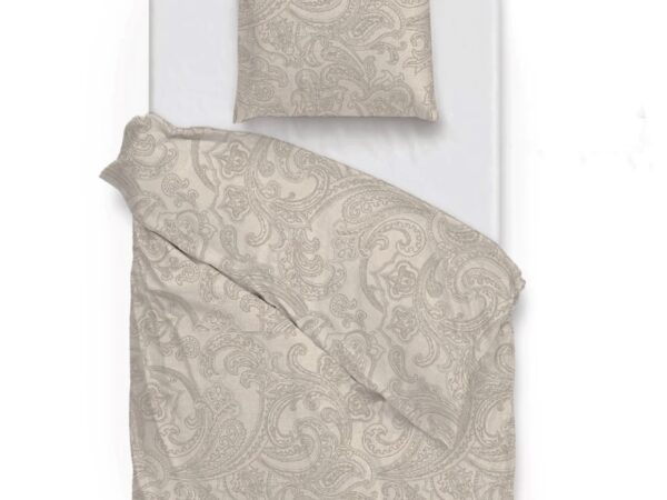 2x Bettwäsche Zo Home Paisley di Lino Sandy Beige 155x220 4tlg