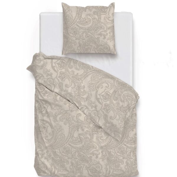 2x Bettwäsche Zo Home Paisley di Lino Sandy Beige 155x220 4tlg