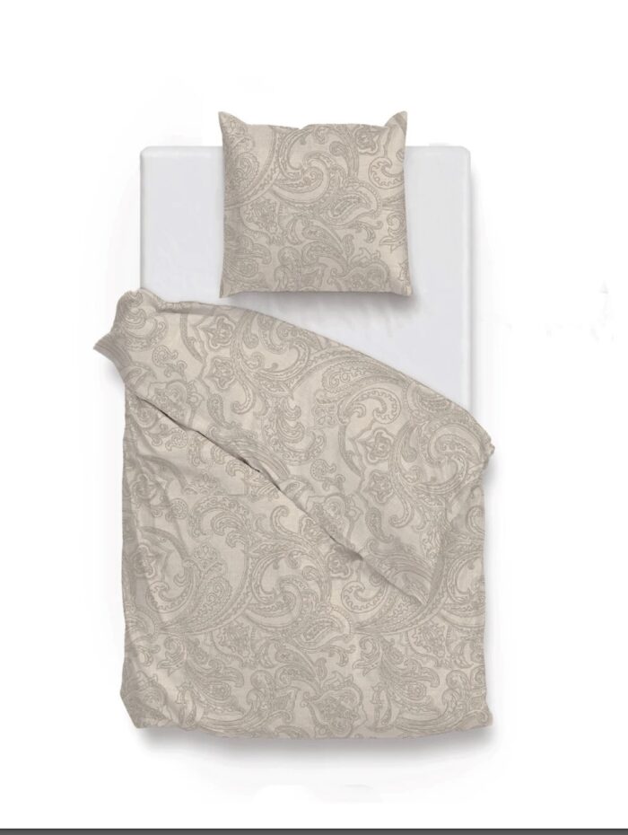 2x Bettwäsche Zo Home Paisley di Lino Sandy Beige 155x220 4tlg