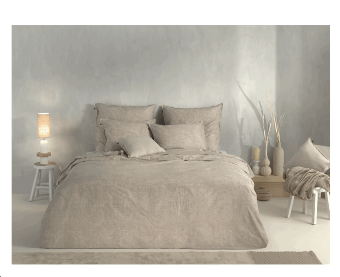 2x Bettwäsche Zo Home Paisley di Lino Sandy Beige 155x220 4tlg – Bild 6